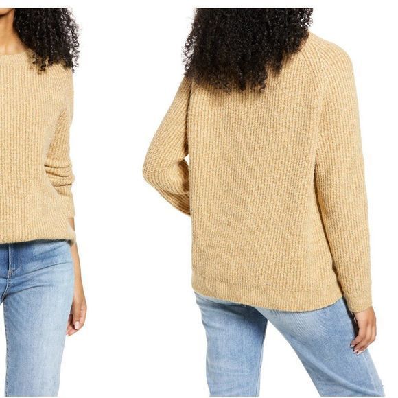 NWOT BP Plaited Stitch Recycled Blend Crewneck Sweater in Tan Boulder (… - Picture 12 of 12